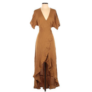 New YFB XS Lilly Ruffle Wrap Hi Low Maxi Flutter Sleeve Young Fabulous & Broke